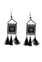 Mominos Fashion Johar Kamal Oxidised Silver-Plated Brass Finish Tassel Work Handicraft Choker For Women (Black) - Distacart