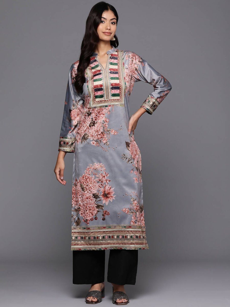 Ahalyaa Women's Traditional wear Kurta - Grey