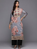 Ahalyaa Women's Traditional wear Kurta - Grey