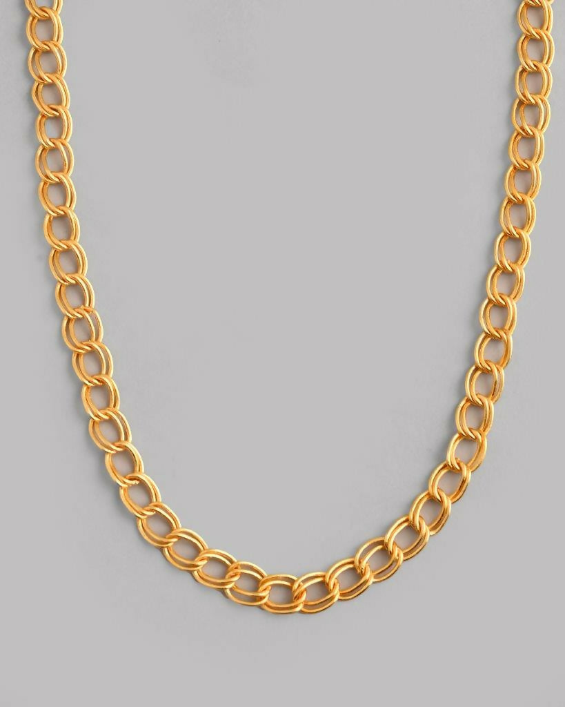 VOJ Gold-Polished Designer Circular Chain For Men