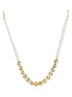 Gold-Plated White Kundan-Studded Pearl Beaded Matha Patti - Ruby Raang - Distacart