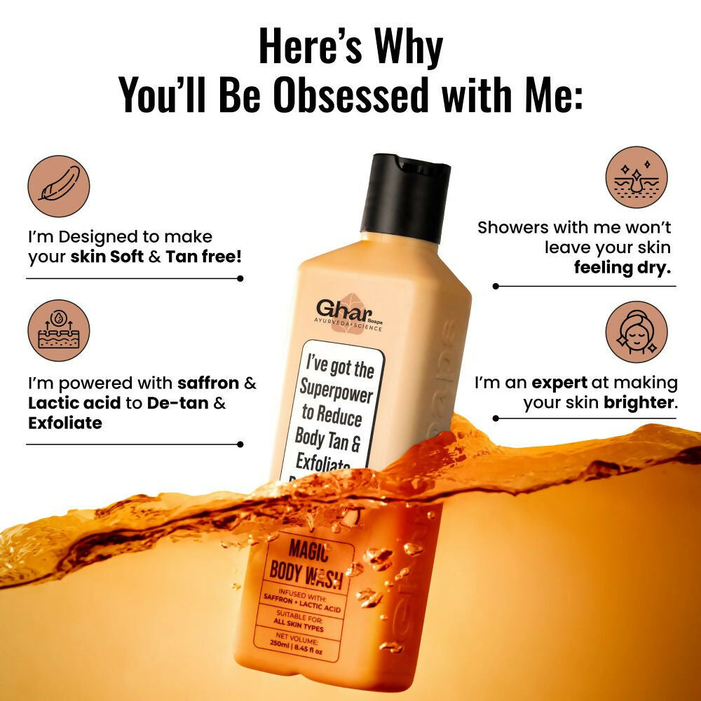 Ghar Soaps Magic De-Tan Body Wash For Tan Removal