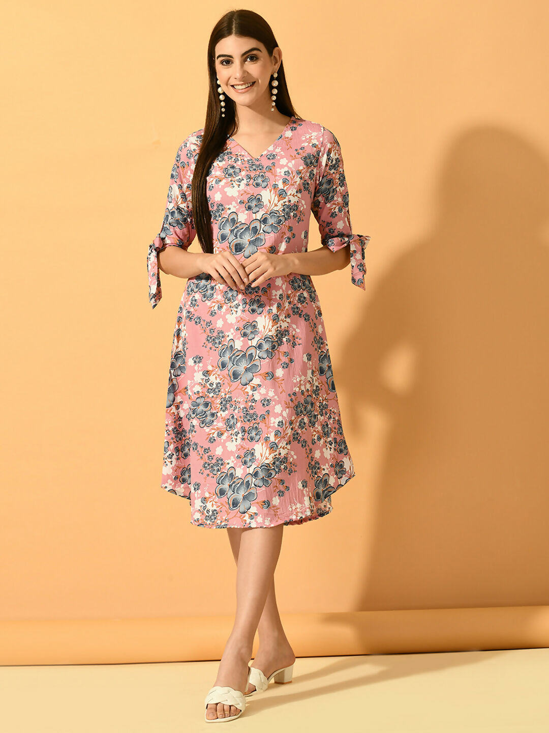 Myshka Women's Pink A-Line Party Dress - Distacart