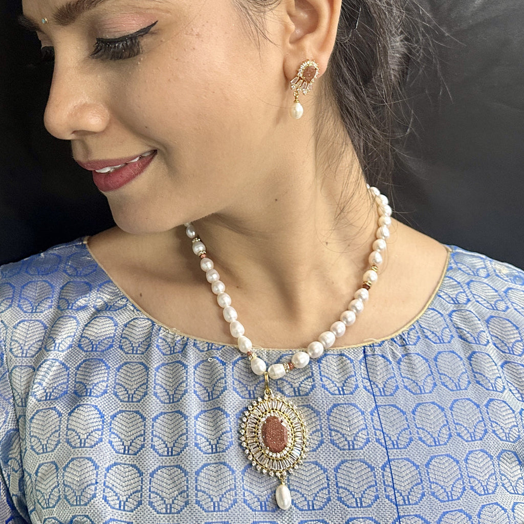 J Pearls Opal Pearl Necklace Set