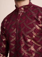 Vastranavya Traditional Festival Wear Pure Silk Thread & Sequence Embroidered Work Kurta
