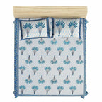 Jaipuri Hand Block Printed Traditional 144TC Cotton Double/Queen Bedsheet with 2 Pillow Covers