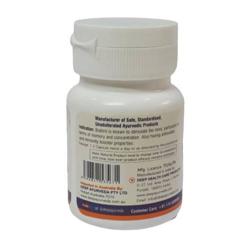 Deep Ayurveda Brahmi 500mg Veg Capsule - Distacart
