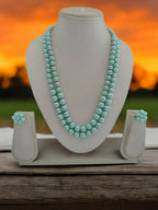 Inhanns Everyday Workwear Pearl Set (Double Layered Pearls) - Light Green
