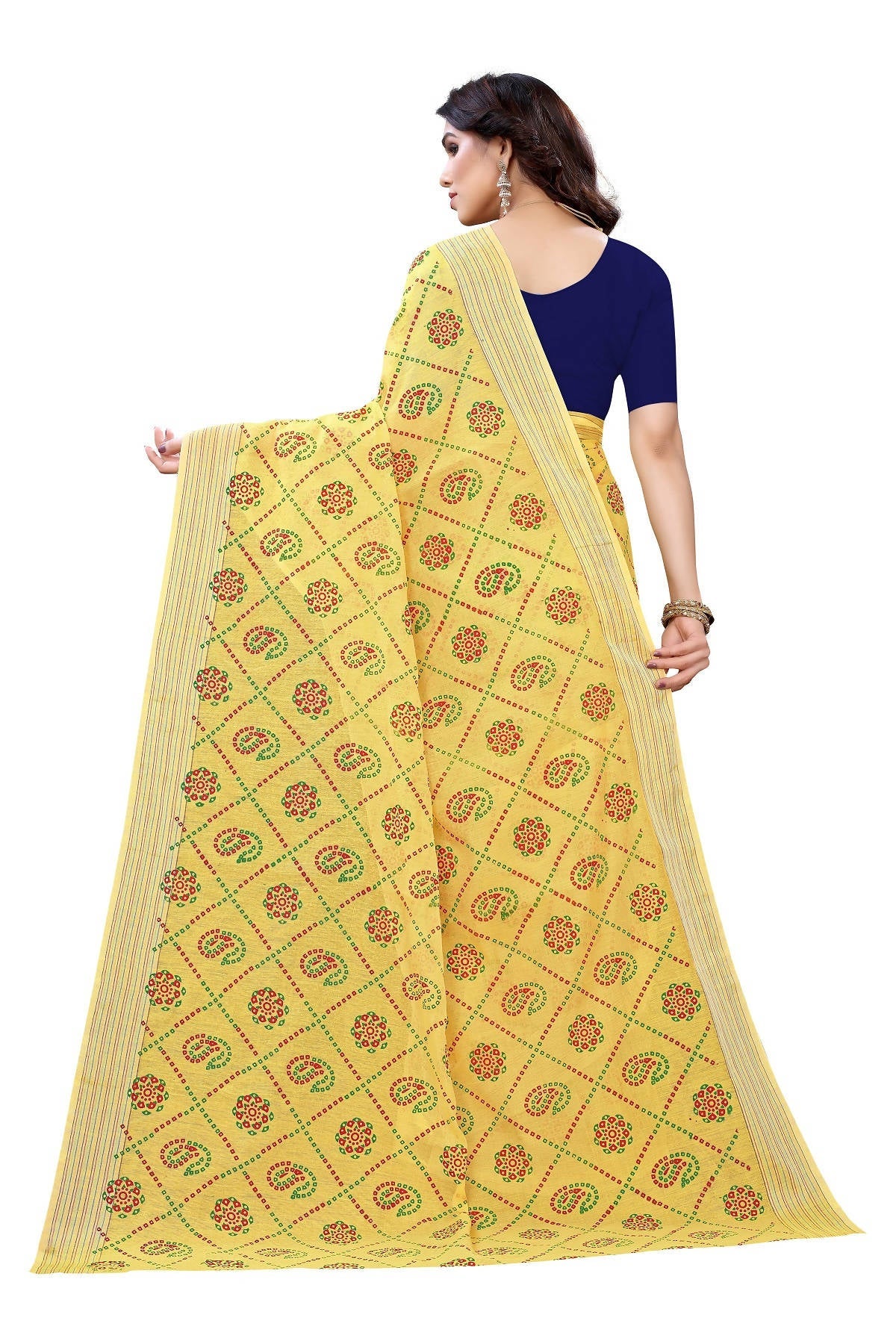 Vamika Yellow Linen Jari Border Saree (CHARVI YELLOW) - Distacart
