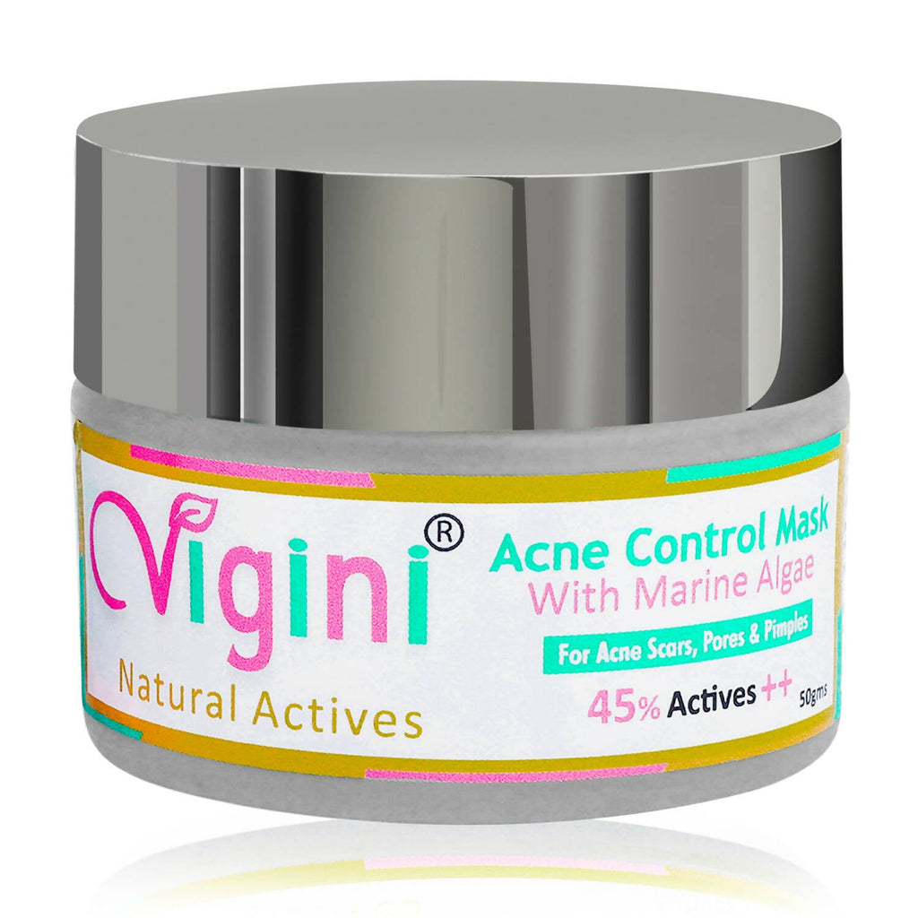 Vigini Natural Actives Anti Acne Clay Face Pack Mask with Marine Algae for Men Women