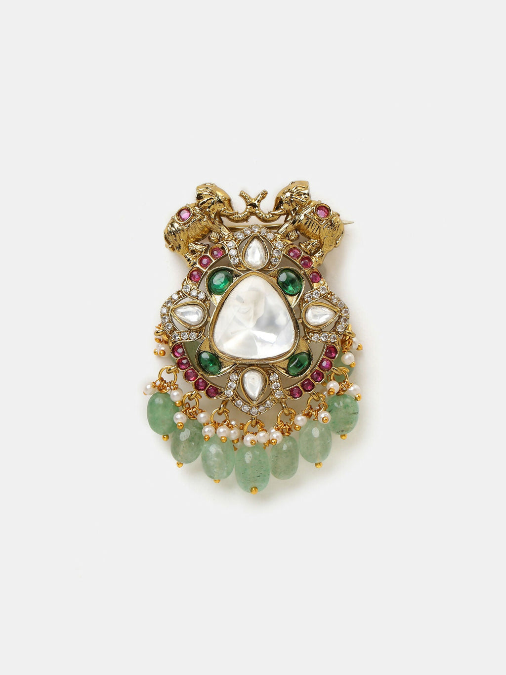 Ruby Raang Mint Emerald Brooch