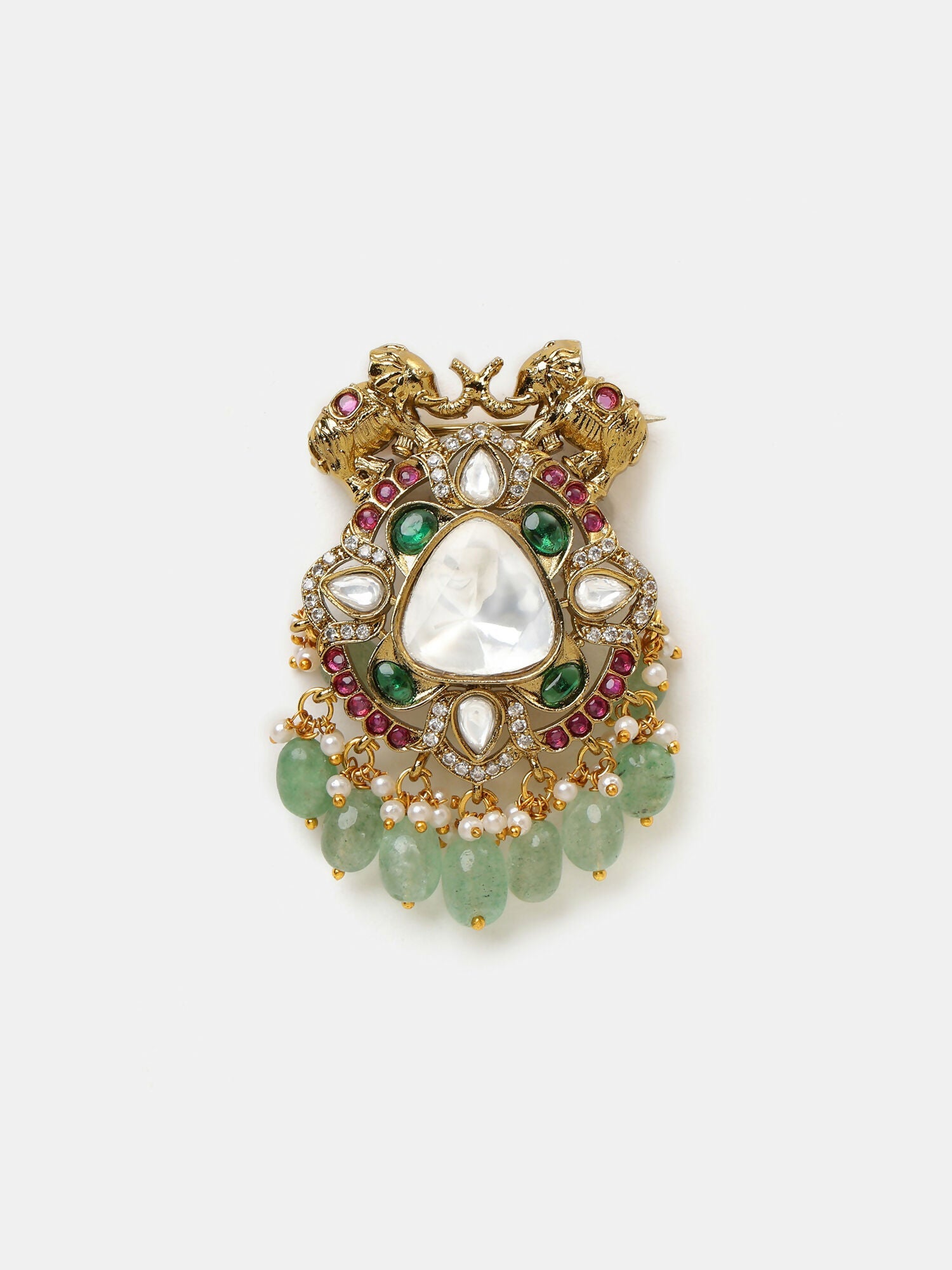 Ruby Raang Mint Emerald Brooch