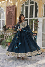 Joban Fashion Rama Georgette Sequence Embroidery Work Kurta Set - Distacart