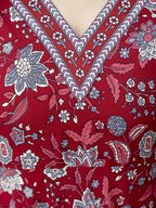 The52 Maroon Women's Gorgeous Rayon Fabric Printed Work Flared Kurta, Pant and Dupatta Set - Distacart