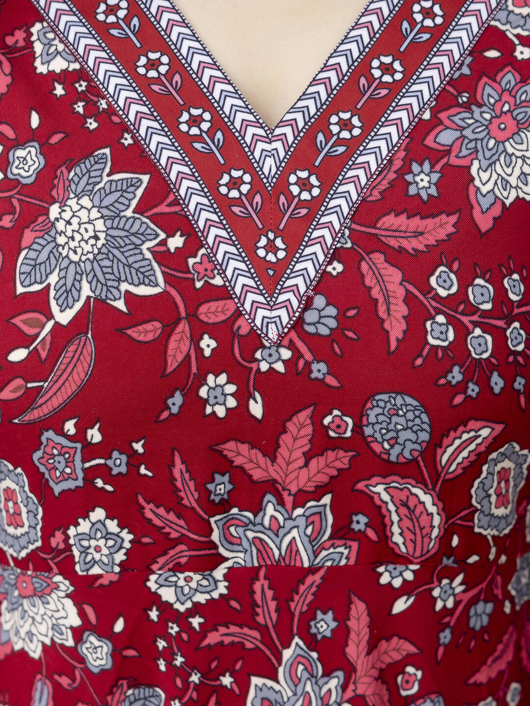 The52 Maroon Women's Gorgeous Rayon Fabric Printed Work Flared Kurta, Pant and Dupatta Set - Distacart