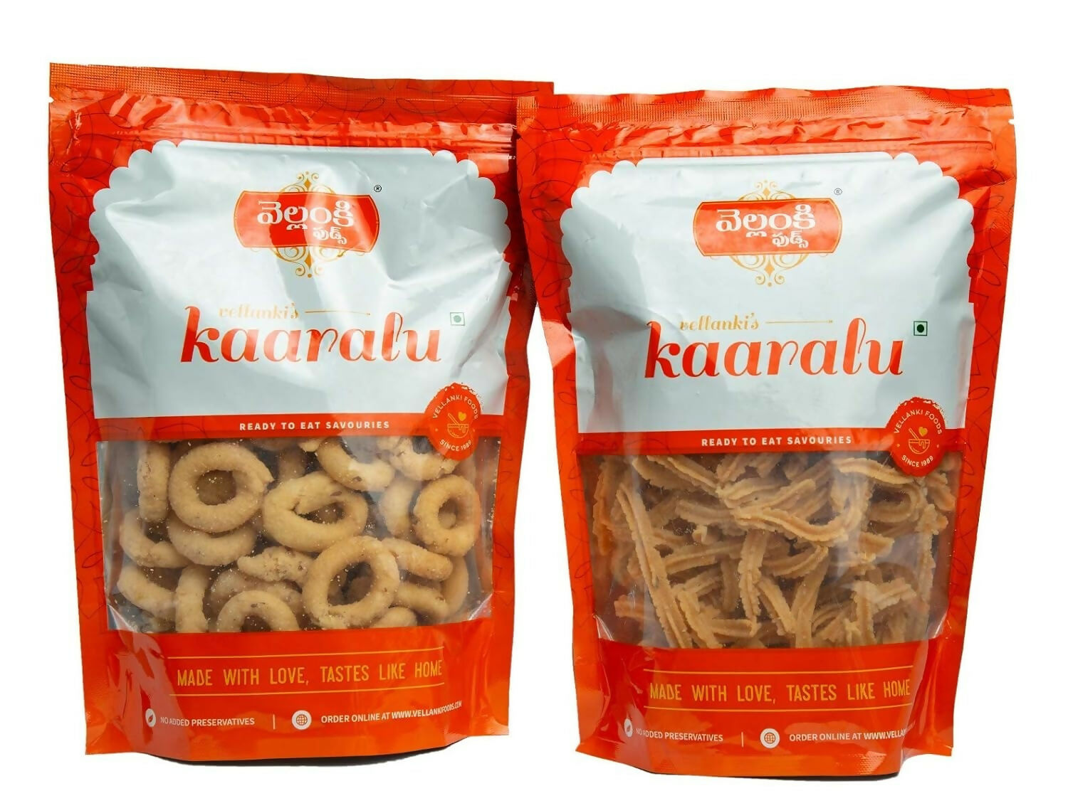 Vellanki Foods Andhra Snacks Combo - Muruku (500 gm), Chegodi (500 gm) - Distacart
