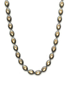 Dual Tone Kundan Neckpiece (silver) - Ruby Raang