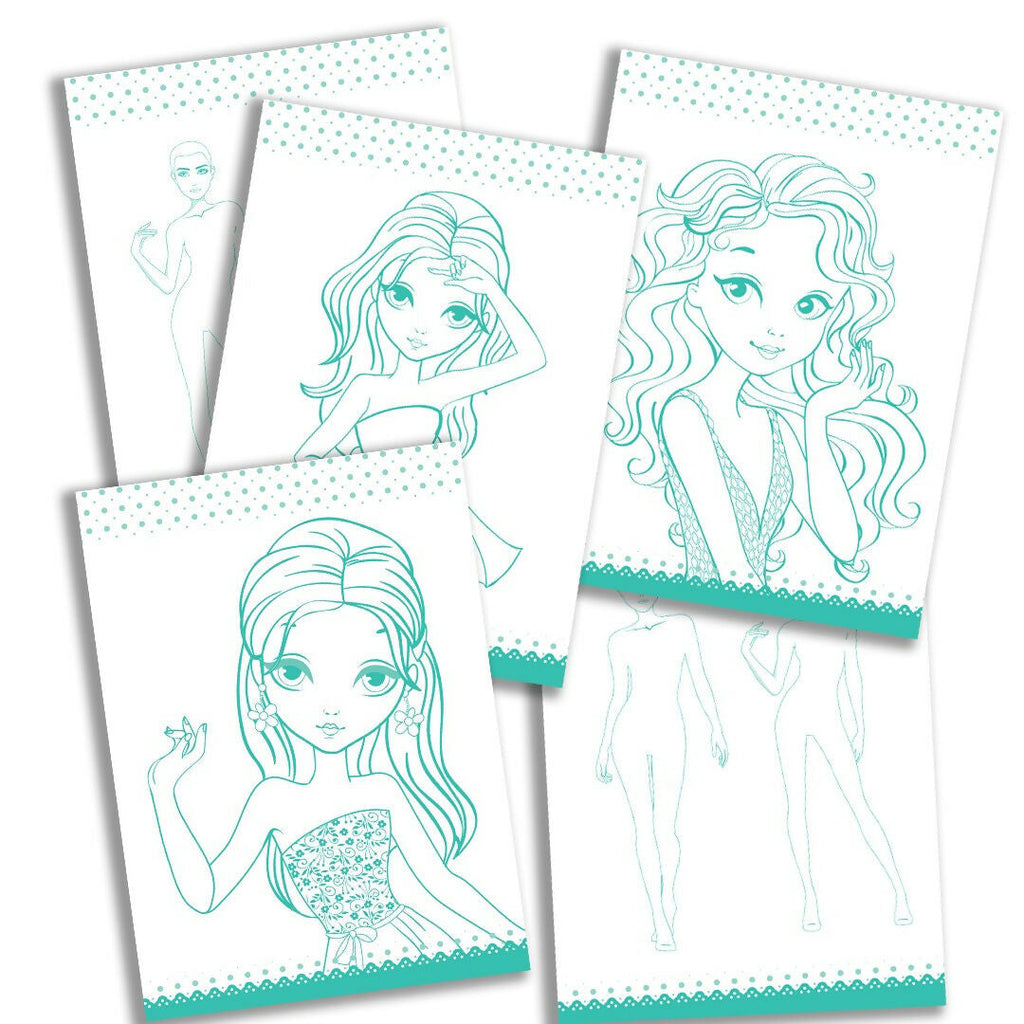Dreamland Publications Style Studio Fashion Sketch Activity Book 2 for Girls Age 4-8 years - Distacart