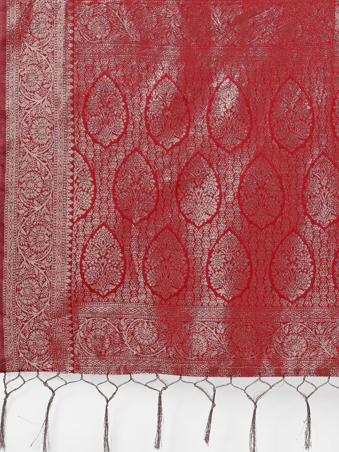 Shree Shyam Fashion Lichi Silk Red Saree - Distacart