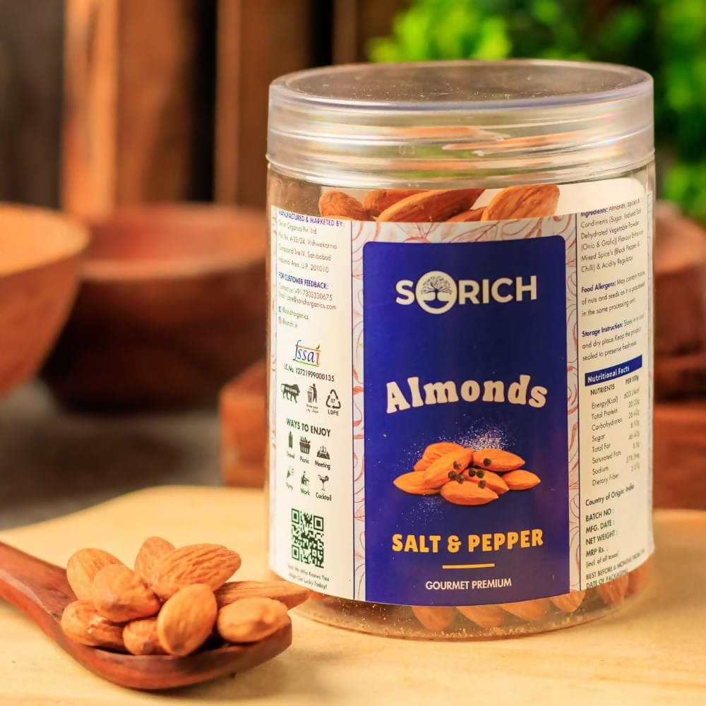 Sorich Organics Salted & Black pepper Almonds - Distacart