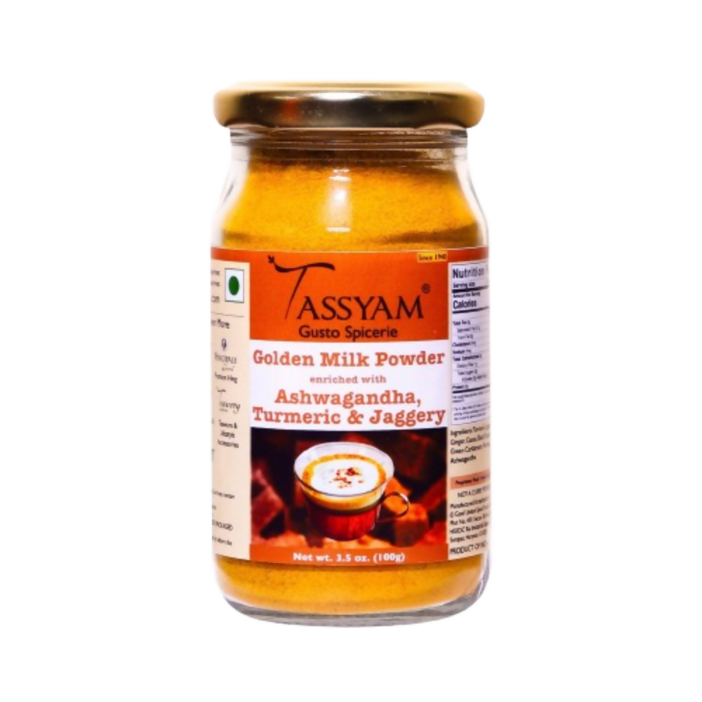Tassyam Organics Ashwagandha Turmeric Golden Milk Latte with Jaggery - Distacart