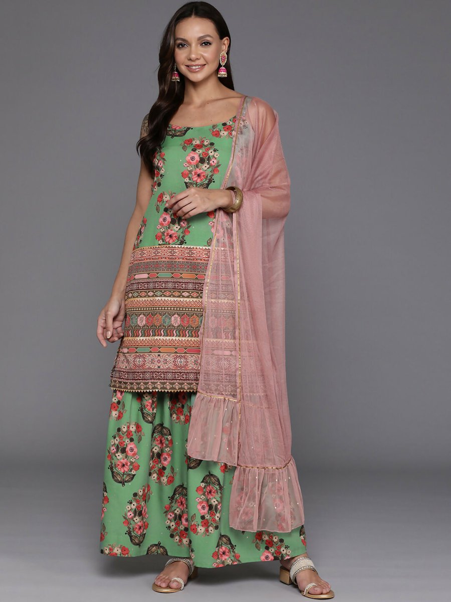 Ahalyaa Women's Traditional wear Kurta Set - Green