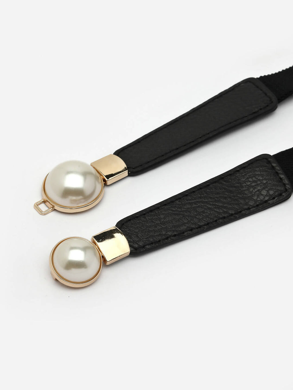 NVR Women Circular Black Stretchable Leather Belt