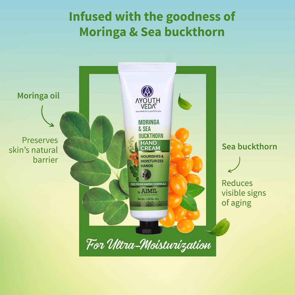 Ayouthveda Moringa & Sea Buckthorn Hand Cream - Distacart