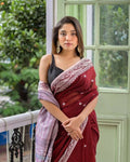 Exclusive Collection Maroon Most Trending Beautiful Pure Cotton Handloom Saree