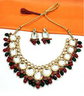Joban Fashion Hand Made High Quality Gold Plated Base Metal Alloy Kundan Stone Studded Kundan Jewellery Set