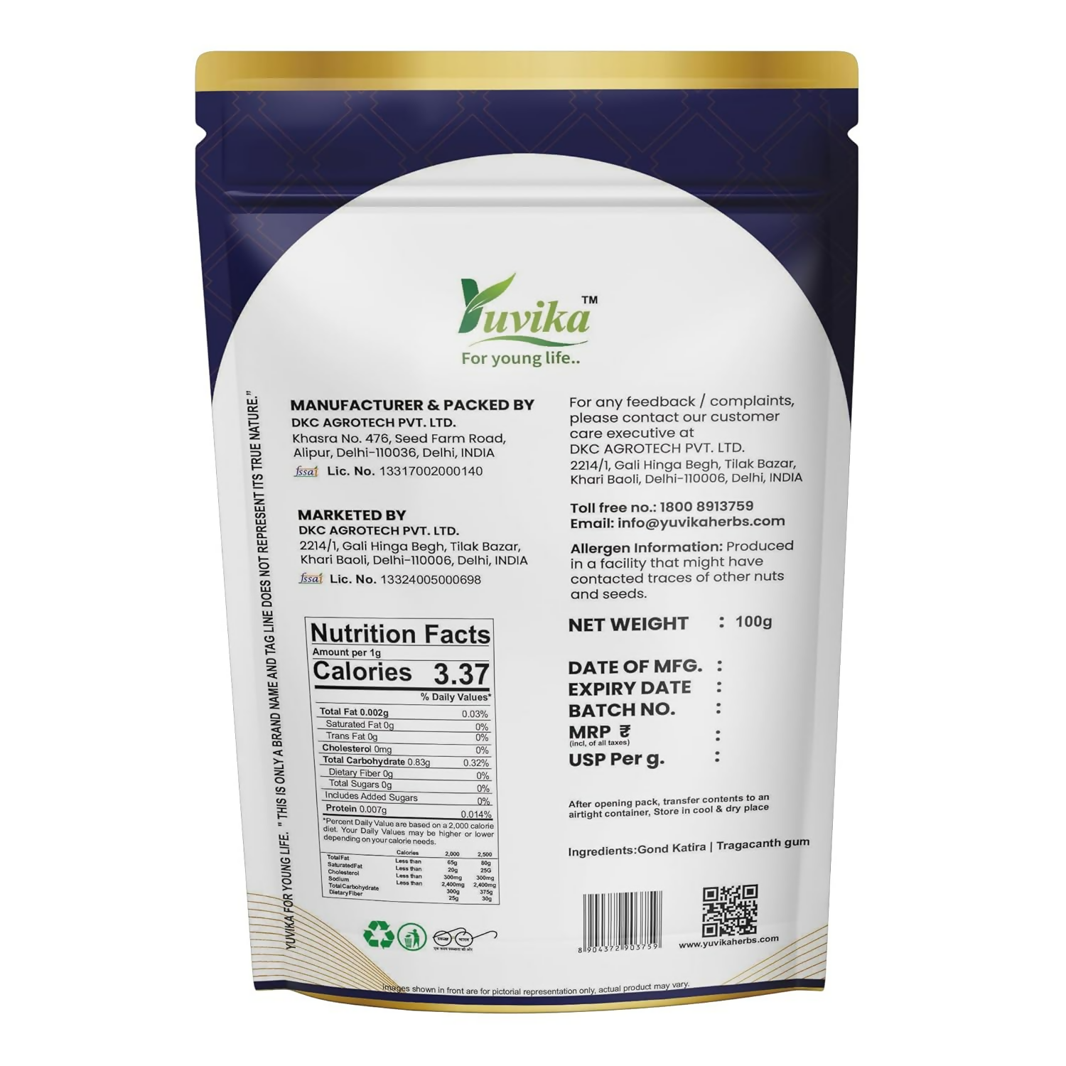 Yuvika Gond Katira - Tragacanth Gum - Distacart