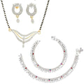 AanyaCentric Gold-plated Mangalsutra Pendant Earring Set & Silver Plated Anklet - Distacart