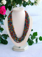 Inhanns Handmade Beaded Multilayer Necklace, 20 Layers - Multi Colour