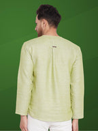 Even Apparels Men's Pure Cotton Green Kurta