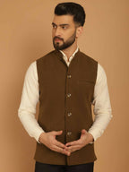 Even Apparels Pure Wool Nehru Jacket - Green