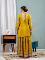 Teeya Creation Yellow Color Chinnon Silk Embroidery Work Fully Stitched Salwar Suit - Distacart