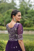 Teeya Creation Purple Color Faux Georgette Embroidery Work Fully Stitched Kurti - Distacart