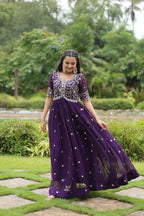 Teeya Creation Purple Color Faux Georgette Embroidery Work Fully Stitched Kurti - Distacart