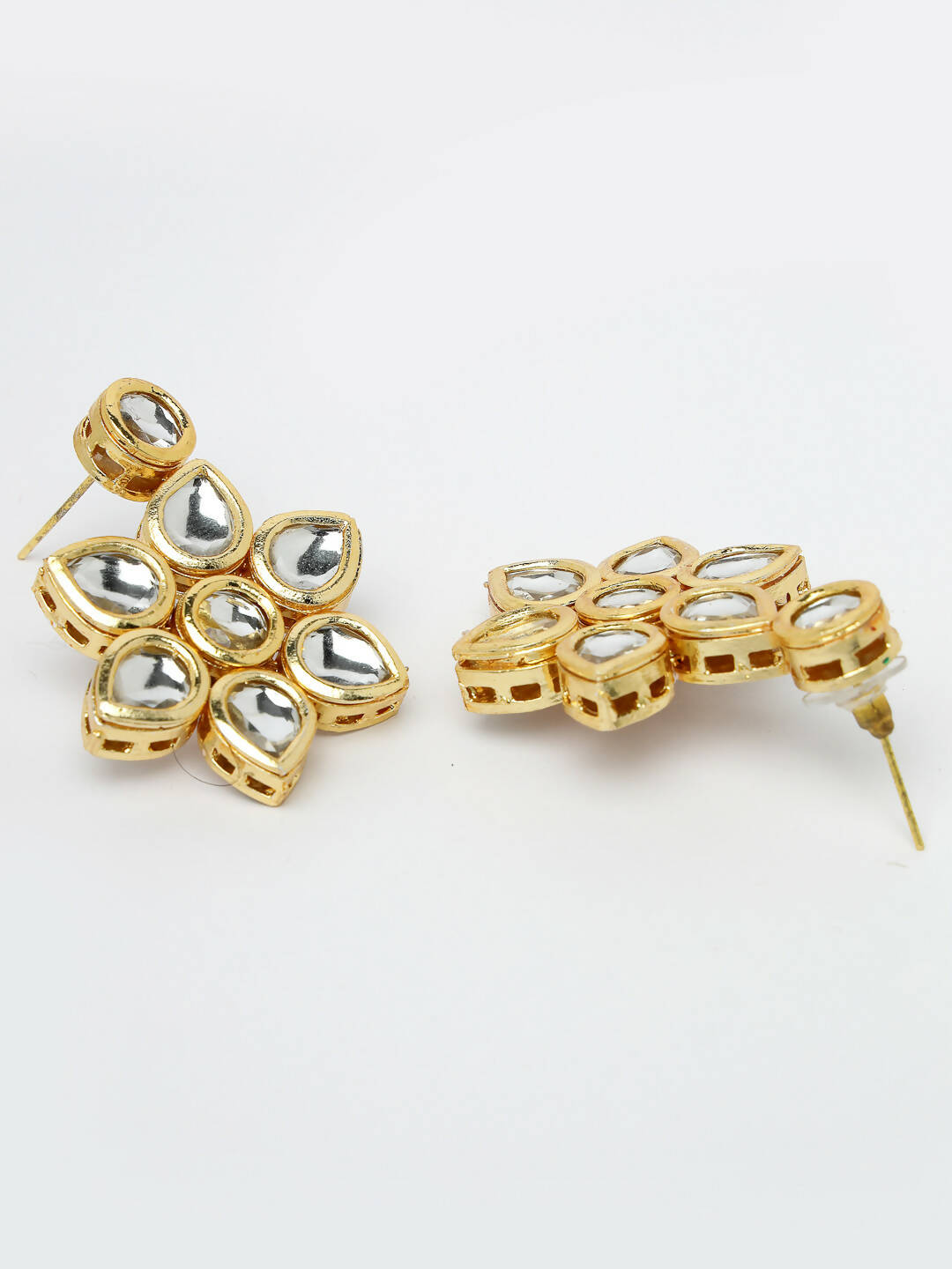 NVR Women's Gold-Plated Kundan 2 Layered Handcrafted Jewellery Sets With Drop Earrings - Distacart