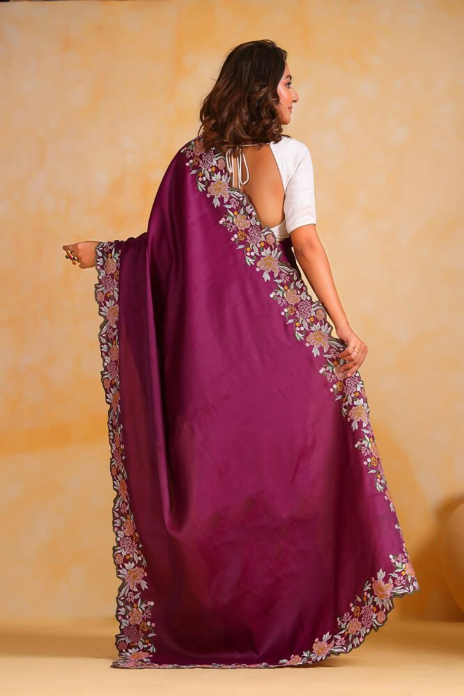 Vamsee Sundha Purple Tussar Silk Saree