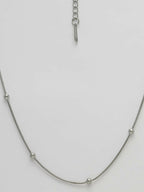 NVR Women's Silver-Toned Artificial Beads German Silver Oxidised Chain