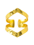 NVR Women Gold-Polished Adjustable Finger Ring