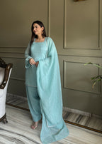 Lehenga Mart Designer Salwar Suit With Kurta, Dhoti Dupatta For Women-Skyblue - Distacart