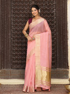 Shree Shyam Fashion Pink Cotton Saree - Distacart
