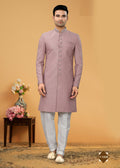 Joban Fashion Men's Light Purple Seltor Plain Kurta Pyjama set