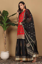 Joban Fashion Red Silk Lehenga Set