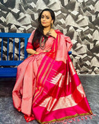 Very Much Indian Handloom Cotton Viscose Ilkal Saree Baby Pink - Distacart