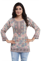 Snehal Creations Elegant Pastel Color Summer Cool Printed Tunic Top