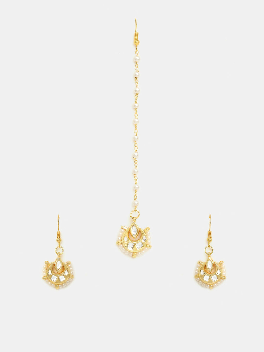 Ruby Raang Kundan Maang Tikka With Earrings - Distacart