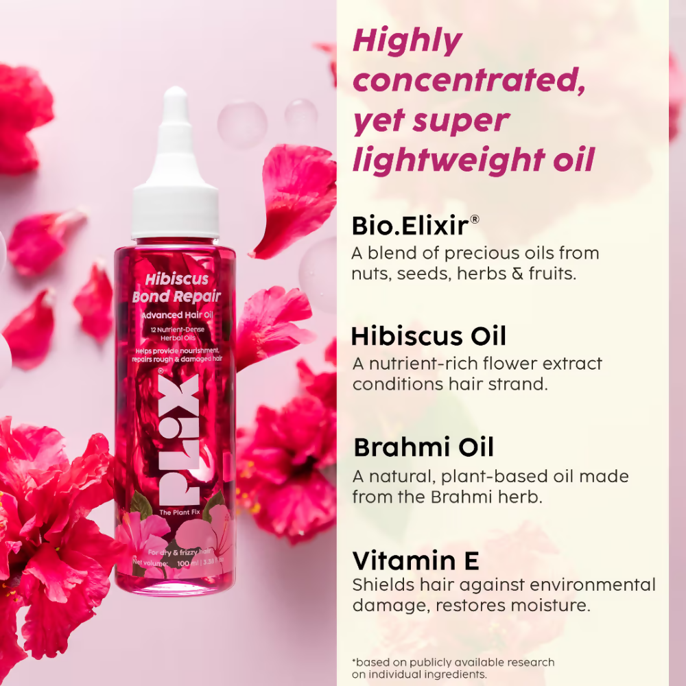 PLIX The Plant Fix Hibiscus Bond Repair Advanced Hair Oil - Distacart